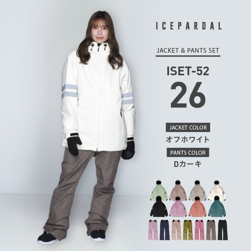 라인 리플렉터 상하 세트 스노우 보드웨어 여성 ICEPARDAL ISET-52