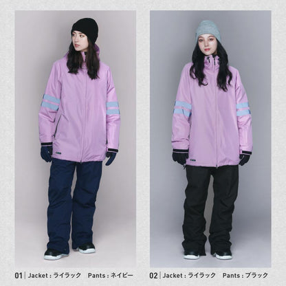 Line Reflector Top and Bottom Set Snowboard Wear Women's ICEPARDAL ISET-52