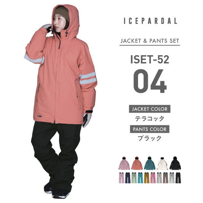 Line Reflector Top and Bottom Set Snowboard Wear Women's ICEPARDAL ISET-52