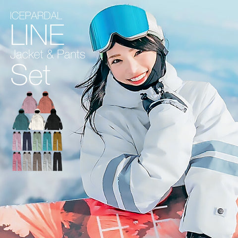 Line Reflector Top and Bottom Set Snowboard Wear Women's ICEPARDAL ISET-52