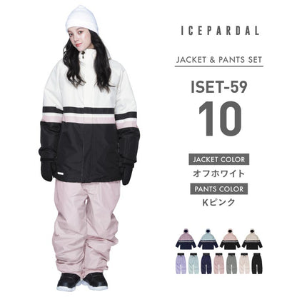 Pullover Top and Bottom Set Snowboard Wear Women's ICEPARDAL ISET-55