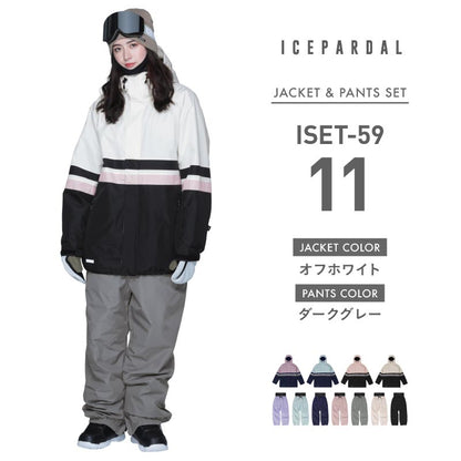 Pullover Top and Bottom Set Snowboard Wear Women's ICEPARDAL ISET-55