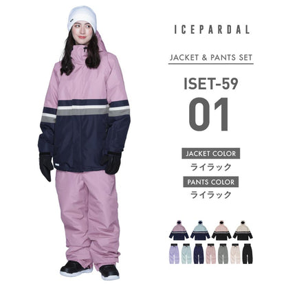 Pullover Top and Bottom Set Snowboard Wear Women's ICEPARDAL ISET-55