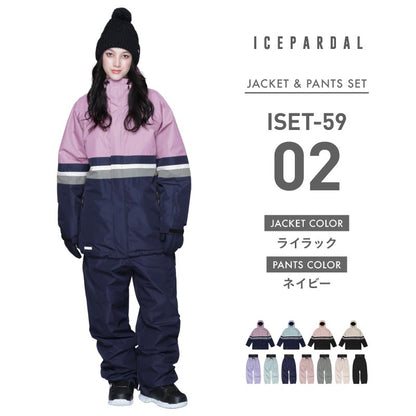 Pullover Top and Bottom Set Snowboard Wear Women's ICEPARDAL ISET-55