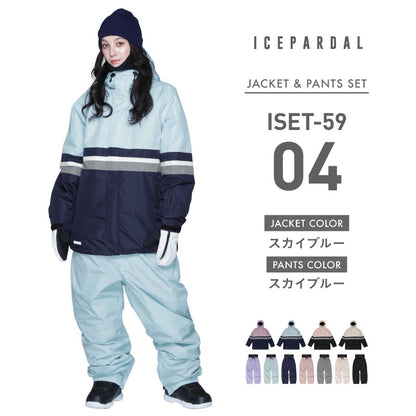 Pullover Top and Bottom Set Snowboard Wear Women's ICEPARDAL ISET-55