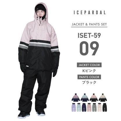 Pullover Top and Bottom Set Snowboard Wear Women's ICEPARDAL ISET-55