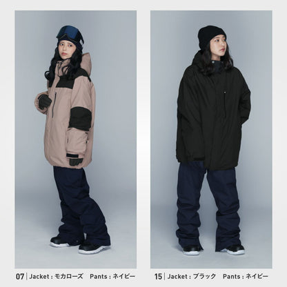 スノーボードウェア レディース 上下セット ルーズシルエット マウンテン スキーウェア 中綿入り 撥水 防寒 25-26モデル ICEPARDAL/アイスパーダル ISET-60