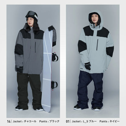 スノーボードウェア レディース 上下セット ルーズシルエット マウンテン スキーウェア 中綿入り 撥水 防寒 25-26モデル ICEPARDAL/アイスパーダル ISET-60