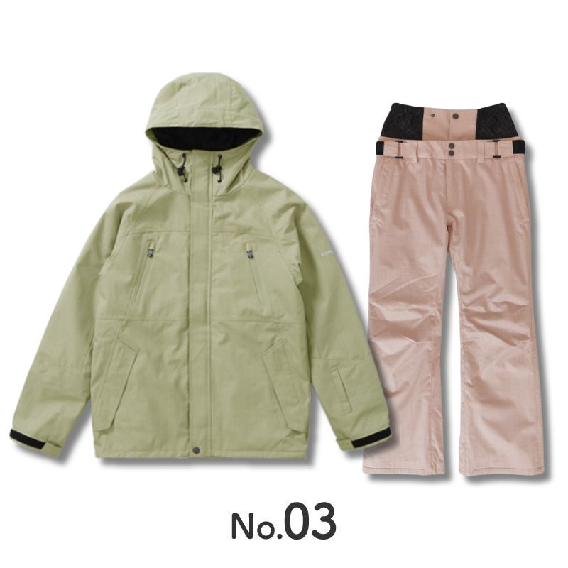 5点セット レンタルよりお得 福袋 スノーボードウェア 上下セット グローブ ゴーグル ニット帽 レディース スキーウェア レギュラーシルエット ICEPARDAL アイスパーダル ISET-2324