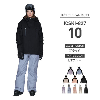 [新作予約 納期10月下旬 早期特典付き] スキーウェア レディース 上下セット 上下セット レギュラーシルエット ストレッチ 中綿入り 撥水 防寒 26-27モデル ICEPARDAL/アイスパーダル ICSKI-827