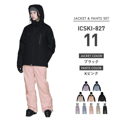 [新作予約 納期10月下旬 早期特典付き] スキーウェア レディース 上下セット 上下セット レギュラーシルエット ストレッチ 中綿入り 撥水 防寒 26-27モデル ICEPARDAL/アイスパーダル ICSKI-827