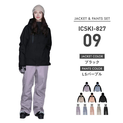 [新作予約 納期10月下旬 早期特典付き] スキーウェア レディース 上下セット 上下セット レギュラーシルエット ストレッチ 中綿入り 撥水 防寒 26-27モデル ICEPARDAL/アイスパーダル ICSKI-827