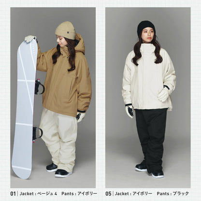 スノーボードウェア レディース 上下セット 体型カバー 美シルエット 25-26モデル ICEPARDAL/アイスパーダル IASET-11