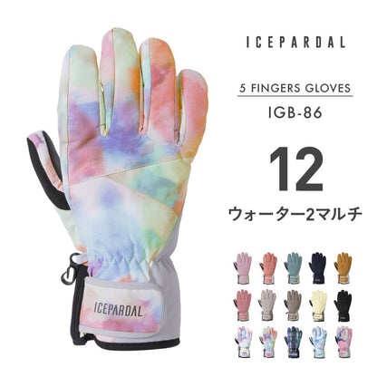 スノーボード グローブ レディース スノボ スキー スノー 手袋 5本指 防水 防寒 撥水 防風 ICEPARDAL/アイスパーダル IGB-86 [メール便対応]