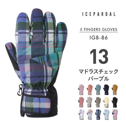 スノーボード グローブ レディース スノボ スキー スノー 手袋 5本指 防水 防寒 撥水 防風 ICEPARDAL/アイスパーダル IGB-86 [メール便対応]