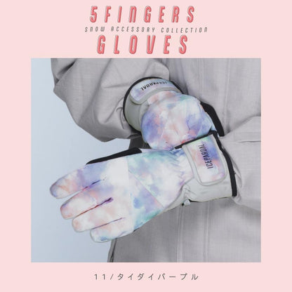 スノーボード グローブ レディース スノボ スキー スノー 手袋 5本指 防水 防寒 撥水 防風 ICEPARDAL/アイスパーダル IGB-86 [メール便対応]
