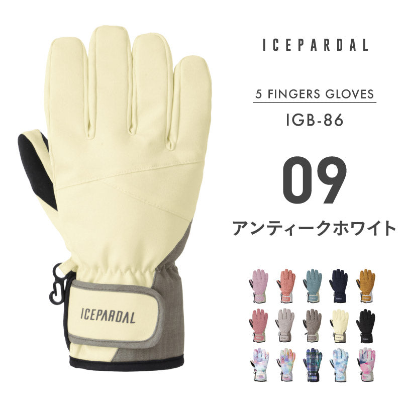 スノーボード グローブ レディース スノボ スキー スノー 手袋 5本指 防水 防寒 撥水 防風 ICEPARDAL/アイスパーダル IGB-86 [メール便対応]