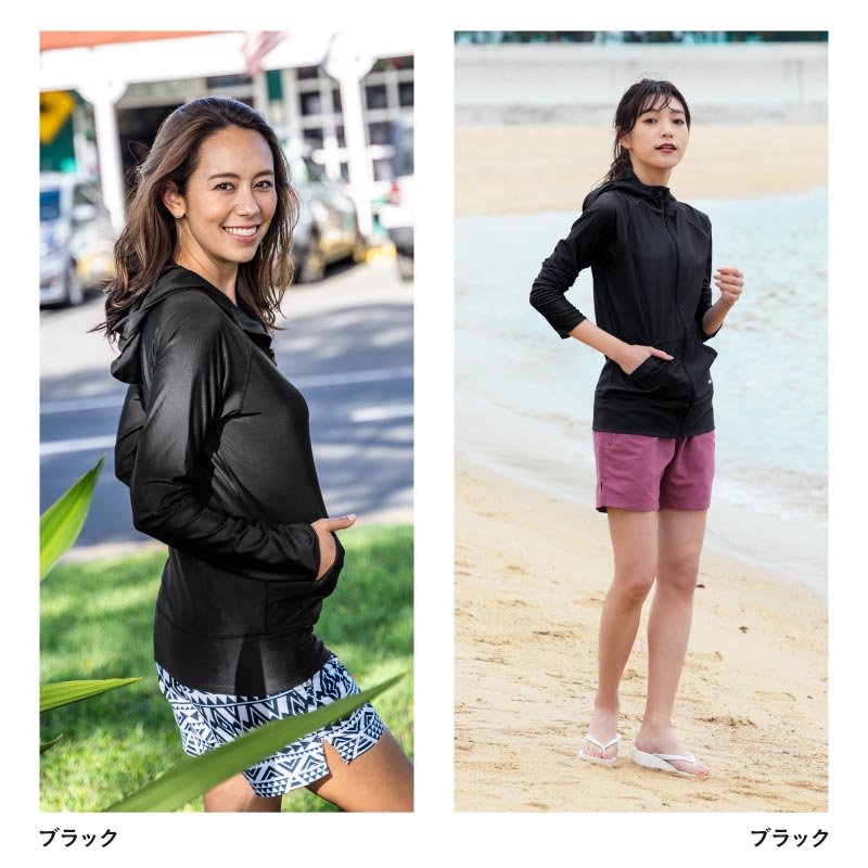 ラッシュガード レディース 水着 水陸両用 長袖 UPF50+ UVカット