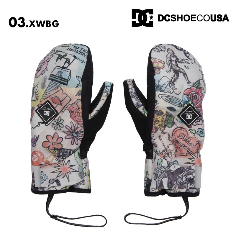 DC SHOES/ディーシー メンズ ミトングローブ FRANCHISE MITTEN 2024SNOW DGV243920 スノーボード スキー 防寒 手袋 保温性 温かい リーシュコード 10Kインサート ゴーグル拭きパネル ５本指ライナー 男性用