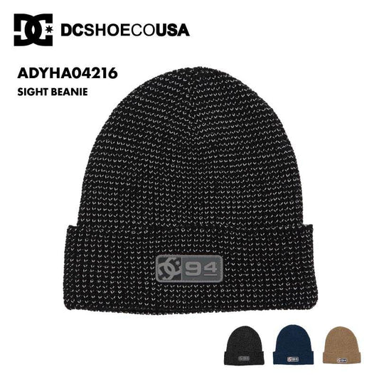 DC SHOES/ディーシー メンズ ニット帽 SIGHT BEANIE 2024SNOW ADYHA04216 スノーボード スキー スノボ 防寒 ビーニー ニットキャップ リフレクティブヤーン ロゴ 正規品 男性用【メール便発送 24FW-05】