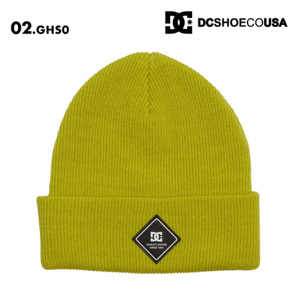 DC SHOES/ディーシー メンズ ニット帽 LABEL BEANIE 2024SNOW DBE243923 スノーボード スキー スノボ 防寒 ビーニー ニットキャップ リブニット ロゴ 正規品 男性用【メール便発送 24FW-05】