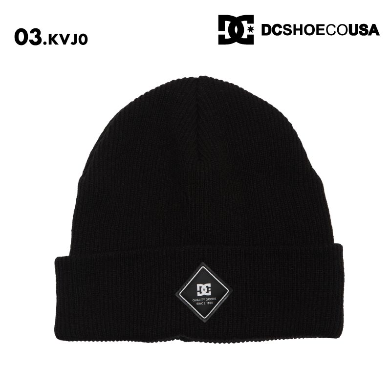 DC SHOES/ディーシー メンズ ニット帽 LABEL BEANIE 2024SNOW DBE243923 スノーボード スキー スノボ 防寒 ビーニー ニットキャップ リブニット ロゴ 正規品 男性用【メール便発送 24FW-05】