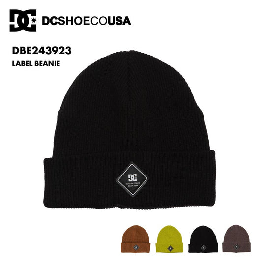 DC SHOES/ディーシー メンズ ニット帽 LABEL BEANIE 2024SNOW DBE243923 スノーボード スキー スノボ 防寒 ビーニー ニットキャップ リブニット ロゴ 正規品 男性用【メール便発送 24FW-05】