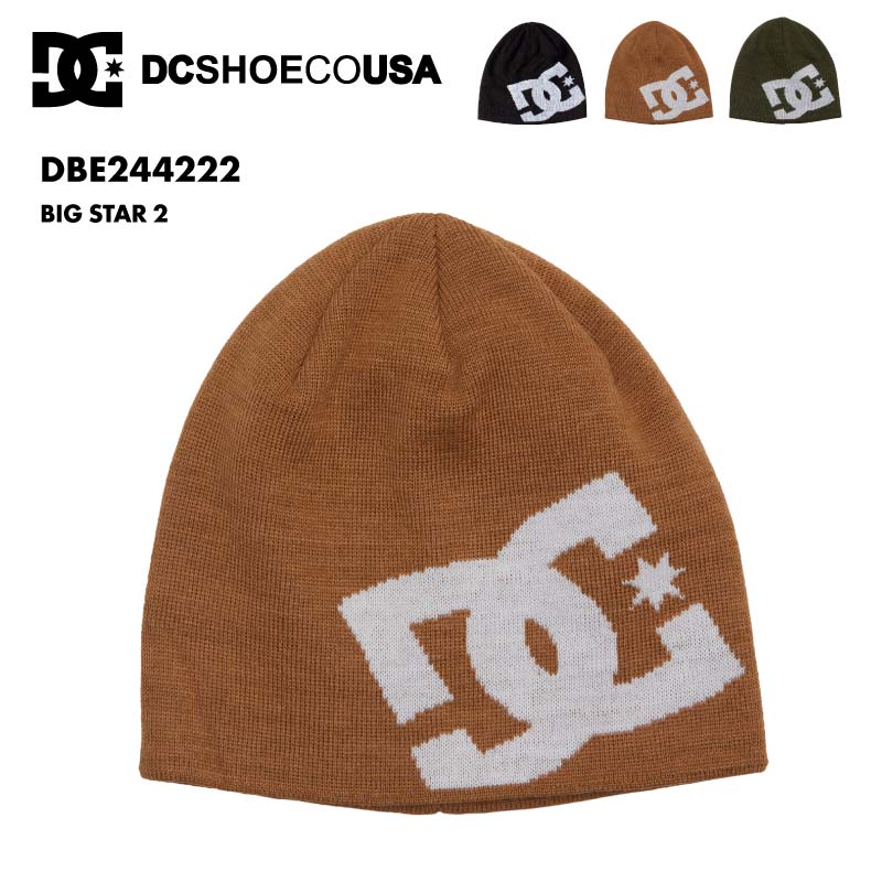 DC SHOES/ディーシー メンズ ニット帽 BIG STAR 2 2024 FALL DBE244222 ニットキャップ ビーニー 薄手 リブニット生地 秋冬 防寒 おしゃれ ロゴ 帽子 男性用【メール便発送 24FW-02】