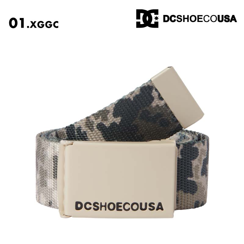 DC SHOES/ディーシー メンズ ベルト WEB BELT 3 2024 FALL DBT244224 ウェビングベルト 栓抜き付きバックル テープベルト 男性用 デボス加工ロゴ