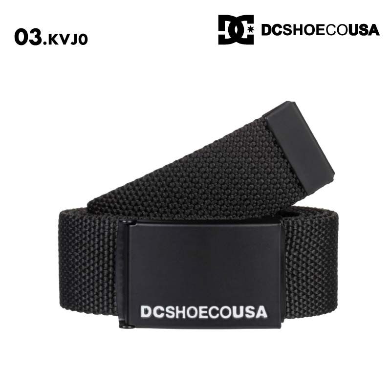 DC SHOES/ディーシー メンズ ベルト WEB BELT 3 2024 FALL DBT244224 ウェビングベルト 栓抜き付きバックル テープベルト 男性用 デボス加工ロゴ