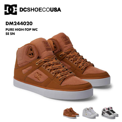 DC SHOES/ディーシー メンズ シューズ PURE HIGH-TOP WC SE SN 2024 FALL DM244020 靴 運動靴 通気性が高い 耐摩耗ラバー スニーカー ロゴ ブランド ハイカット くつ 男性用