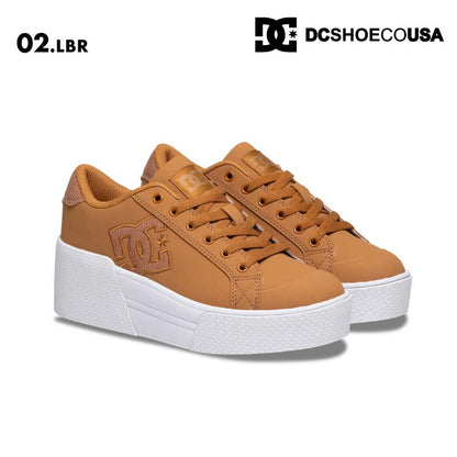 DC SHOES/ディーシー レディース シューズ CHELSEA LITE WEDGE 2024 FALL DW244601 靴 くつ ウェッジソール 軽量 疲れにくい コーデュロイロゴ 美脚効果 女性用