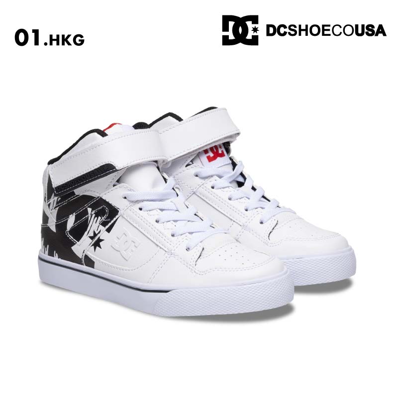 DC SHOES/ディーシー キッズ シューズ PURE HIGH-TOP SE EV SN 2024 FALL DK244004 靴 運動靴 こども ビッグロゴ 耐摩耗 クッション ハイカット かっこいい 頑丈 男の子