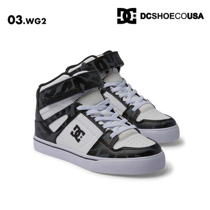 DC SHOES/ディーシー キッズ シューズ PURE HIGH-TOP SE EV SN 2024 FALL DK244004 靴 運動靴 こども ビッグロゴ 耐摩耗 クッション ハイカット かっこいい 頑丈 男の子