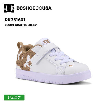 DC SHOES/ディーシー ジュニア シューズ COURT GRAFFIK LITE EV 2025 SPRING DK251601 スニーカー ローカット 靴 運動靴 ベルト付き ブランド かっこいい ロゴ ブランド 正規品 ジュニア 子供用 こども用 男の子用 女の子用