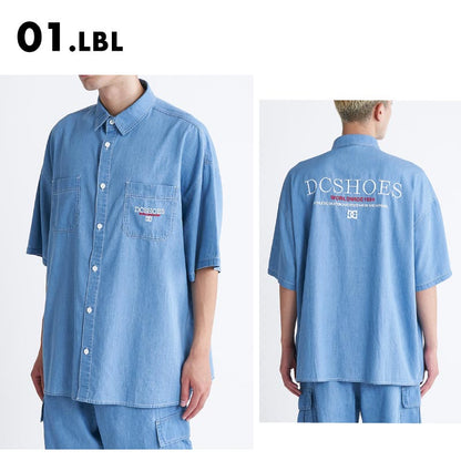 DC SHOES/ディーシー メンズ 半袖 シャツ 24 WORKERS SS SHIRT 2024 SUMMER DSH242001 水陸両用 速乾 ビッグシルエット オーバーサイズ トップス 塩素対応 大きめ ブランド 正規品 男性用