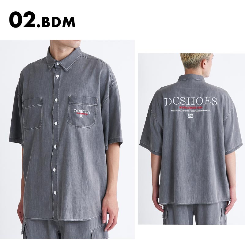 DC SHOES/ディーシー メンズ 半袖 シャツ 24 WORKERS SS SHIRT 2024 SUMMER DSH242001 水陸両用 速乾 ビッグシルエット オーバーサイズ トップス 塩素対応 大きめ ブランド 正規品 男性用