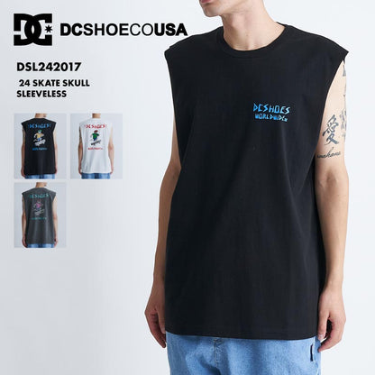 DC SHOES/ディーシー メンズ タンクトップ Ｔシャツ 24 SKATE SKULL SLEEVELESS 2024 SUMMER DSL242017 水着 水陸両用 UVカット ノースリーブ ヘビーウェイト 紫外線カット ヴィンテージ調 ブランド 正規品 男性用【メール便発送 24SS-10】