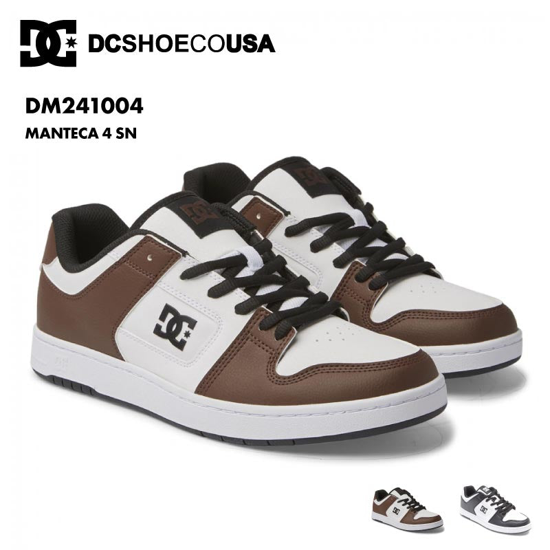 DC SHOES/ディーシー メンズ シューズ 靴 MANTECA 4 SN SPRING 2024 DM241004 スニーカー ホワイト ブラウン ブラック 黒 おしゃれ かっこいい 通気性 ブランド ロゴ