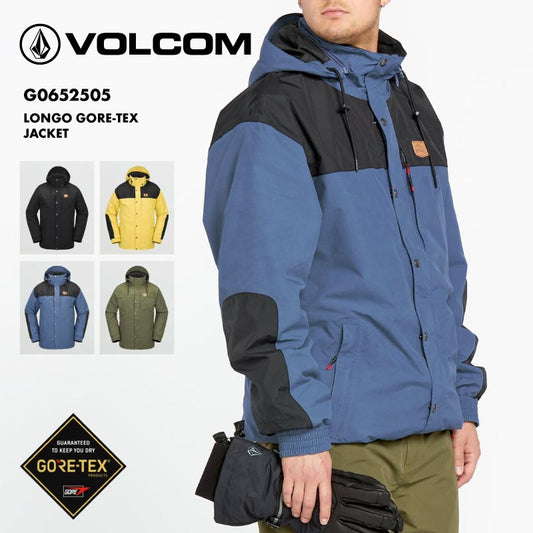 VOLCOM/ボルコム メンズ GORE-TEX スノージャケット LONGO GORE-TEX JACKET 2025 SNOW G0652505 スノーボード スキー ウインタースポーツ 防寒 スノボウェア スキーウェア アウター バギーフィット ゴーグルポケット ノイズポケット 男性用