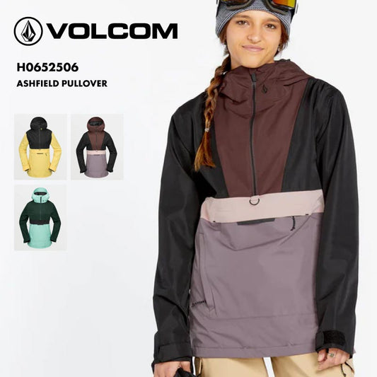 VOLCOM/ボルコム レディース スノージャケット ASHFIELD PULLOVER 2025 SNOW H0652506 スノーボード スキー ウインタースポーツ 防寒 スノボウェア スキーウェア アウター リラックスフィット ミドル丈 2方向サイドジッパー 女性用