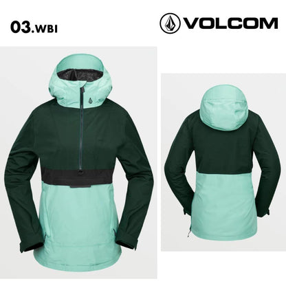 VOLCOM/ボルコム レディース スノージャケット ASHFIELD PULLOVER 2025 SNOW H0652506 スノーボード スキー ウインタースポーツ 防寒 スノボウェア スキーウェア アウター リラックスフィット ミドル丈 2方向サイドジッパー 女性用