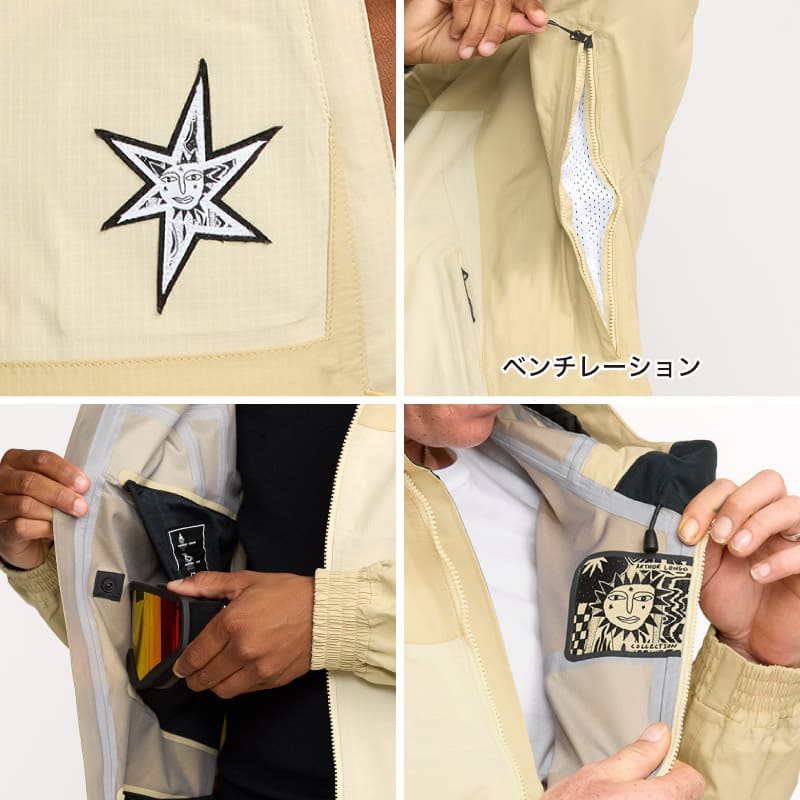 VOLCOM/ボルコム スノーボードウェア メンズ スノージャケット ARTHUR 3L JACKET 2026 SNOW G0652609 スノーウェア スノボウェア スノーボード スキー ジャケット単品 ゲレンデ 防寒着 アウター ブランド 男性用