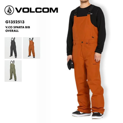 VOLCOM/ボルコム メンズ スノーウェア ビブパンツ V.CO SPARTA BIB OVERALL 2025 SNOW G1352513 スノーボード スキー ウインタースポーツ 防寒 スノボウェア スキーウェア ボトムス ルーズフィット カーゴポケット 伸縮性サスペンダー 男性用