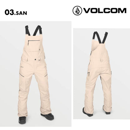 VOLCOM/ボルコム レディース GORE-TEX スノー ビブパンツ ELM STRETCH GORE BIB OVERALL 2025 SNOW H1352501 スノーボード スキー ウインタースポーツ 防寒 スノボウェア スキーウェア ボトムス スリムフィット 伸縮性サスペンダー ドロップシートジッパー 女性用