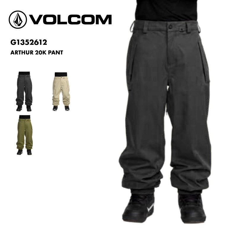 VOLCOM/ボルコム スノーボードウェア メンズ スノーパンツ ARTHUR 20K PANT 2026 SNOW G1352612 スノーウェア スノボウェア スノーボード スキー パンツ単品 ゲレンデ 防寒着 アウター ブランド 男性用