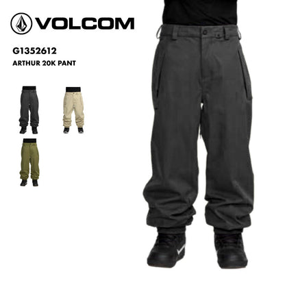 VOLCOM/ボルコム スノーボードウェア メンズ スノーパンツ ARTHUR 20K PANT 2026 SNOW G1352612 スノーウェア スノボウェア スノーボード スキー パンツ単品 ゲレンデ 防寒着 アウター ブランド 男性用
