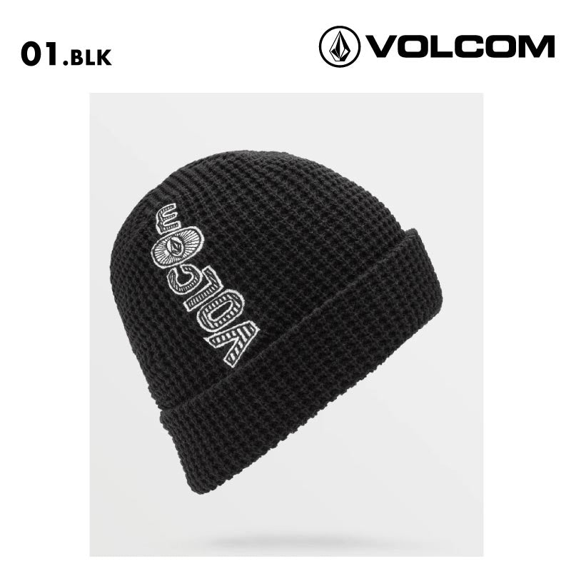 VOLCOM/ボルコム メンズ ニット帽 STONE BAR BEANIE 2024 FALL D5832401 帽子 ニットキャップ ワッフルニット スカルフィット 防寒 刺繍ロゴ ブランド 正規品 ロゴ 男性用 男性用【メール便発送 24FW-03】