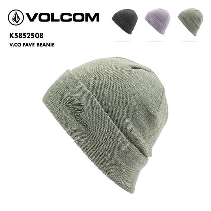 VOLCOM/ボルコム レディース ニット帽 V.CO FAVE BEANIE 2025 SNOW K5852508 帽子 スノボ スキー ビーニー 防寒 ブランド おしゃれ 女性用【メール便発送 13桁用24F】