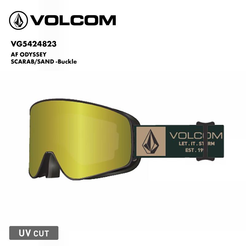 VOLCOM/ボルコム メンズ フレームレス 平面 ゴーグル AF ODYSSEY SCARAB/SAND -Buckle 2025 SNOW VG5424823 スノボ スノーボード スキー スノー ブランド おしゃれ 男性用